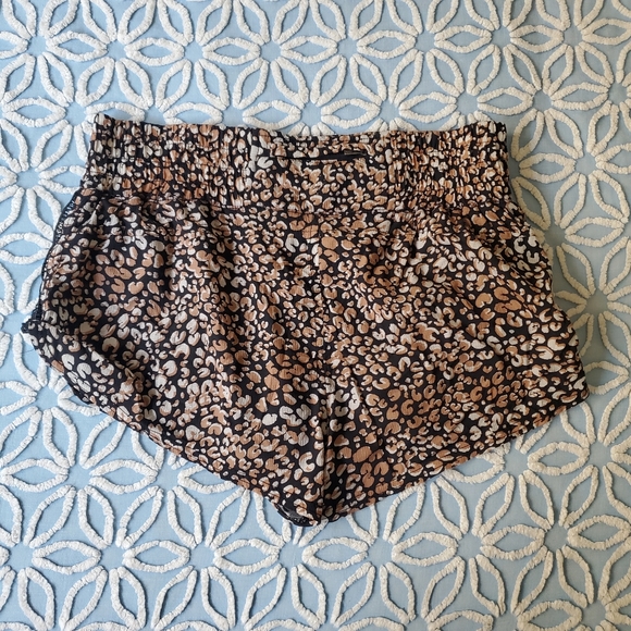 Free People Movement Run Wild Printed Shorts in Leopard Brown - Picture 4 of 5